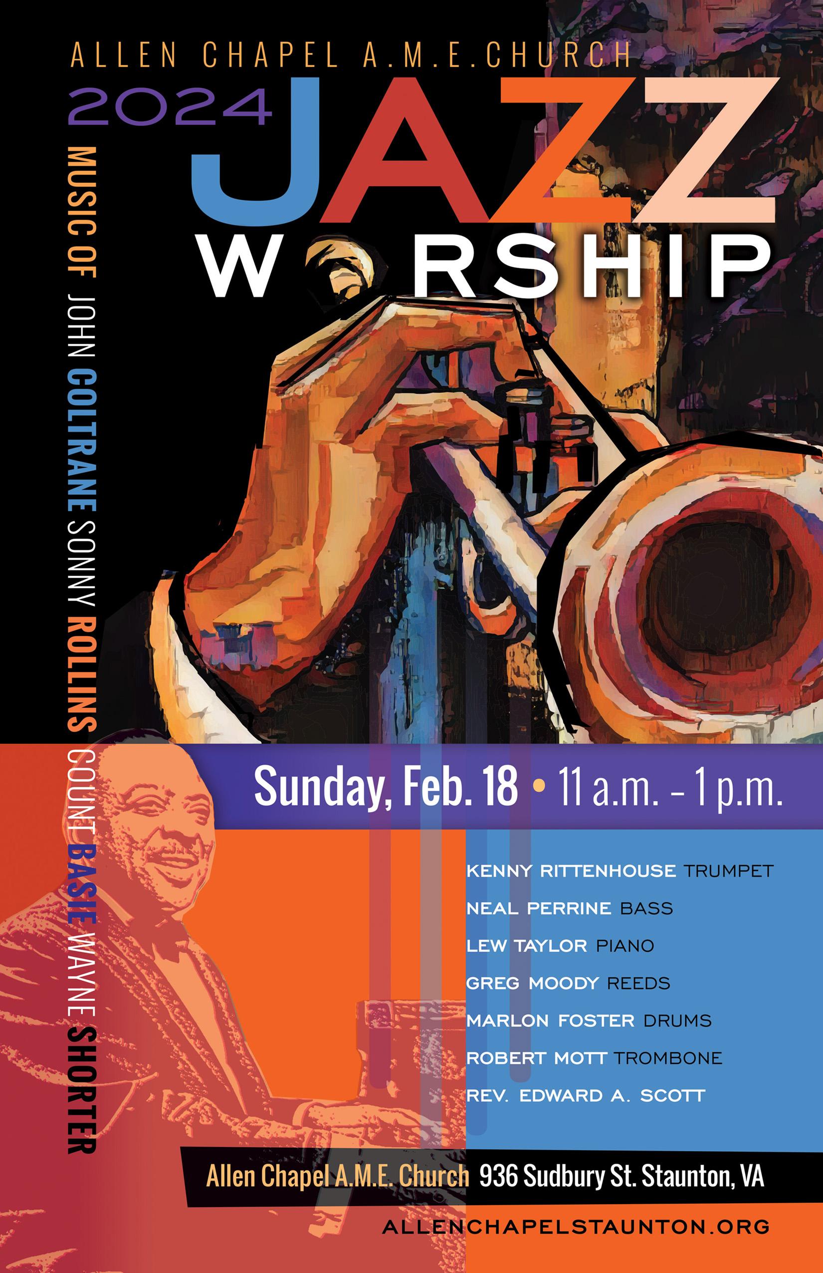 Allen Chapel Jazz Worship on Sunday, Feb. 18, 2024 in Staunton, Virginia.