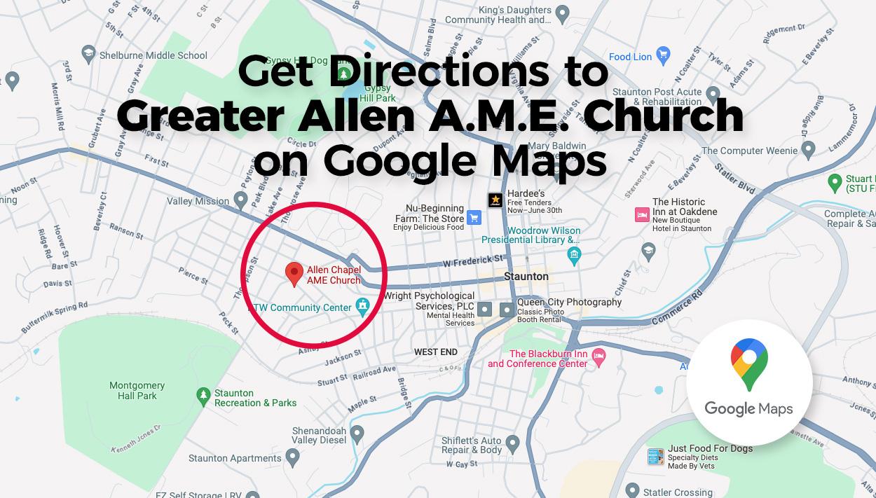 Find directions to our Staunton VA Church on Google Maps